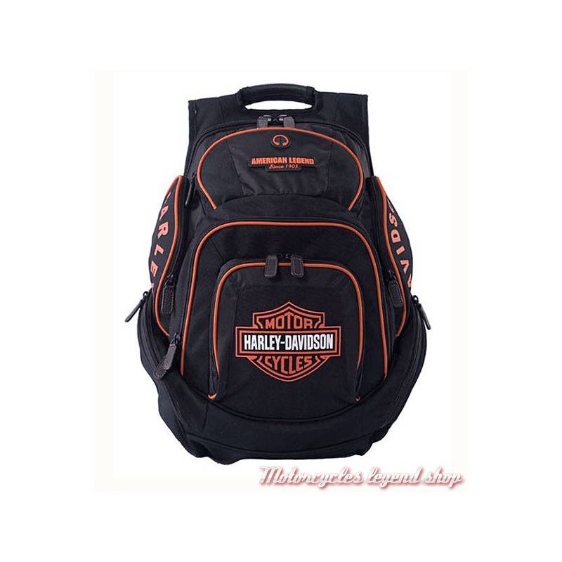 Sac à dos Bar & Shield black/orange, nylon, Harley-Davidson BP1900SO