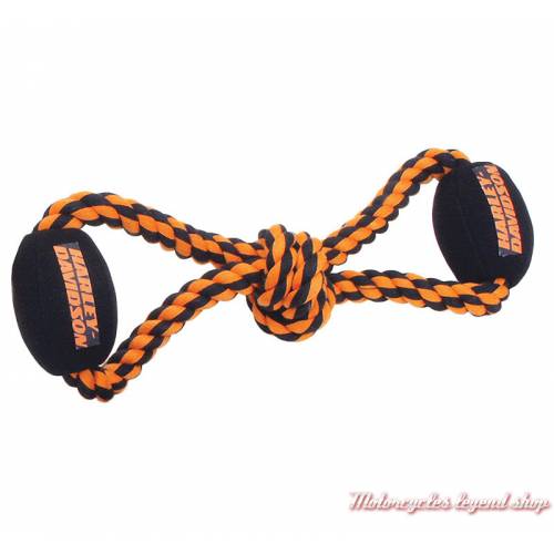 Cordes à mordre Harley-Davidson pour chien, polyester, noir, orange, H8400-H-P10DOG
