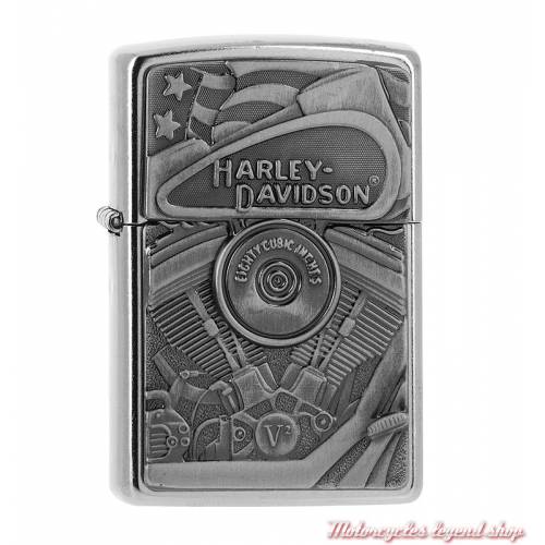 Zippo Motor Flag Harley-Davidson, aigle, relief, chrome, 60002815