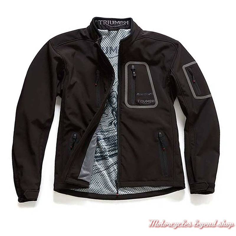 Veste Softshell Triumph, noir, mixte, polyester, doublure blouson, MFNS18135