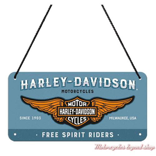 Plaque métal Free Spirit Riders Harley-Davidson, 10 x 20 cm, 28023