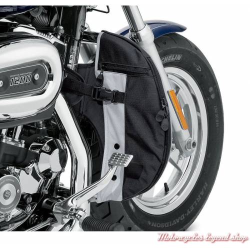 Bas de carénages souples Harley-Davidson de pare-jambes, Sportster, toile lavable, noir, dos, 57100211