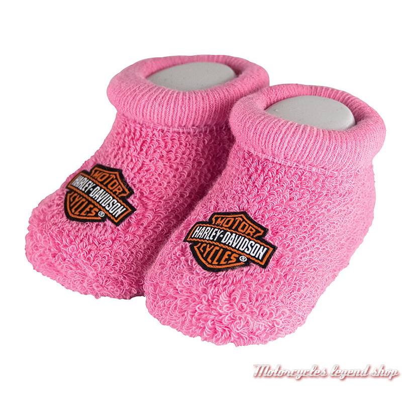 Chaussons bébé Bar & Shield rose Harley-Davidson, coton, nylon, S9LGL20HD