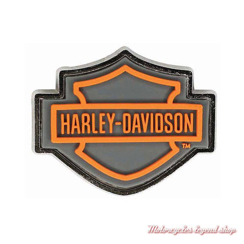 Pin's Bar & Shield PVC orange Harley-Davidson, métal, P516542