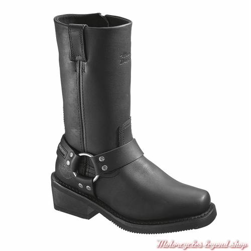 Bottes Hustin Harley-Davidson femme, cuir noir, waterproof, bride type éperon, D86007