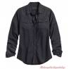 Chemise Studded Yoke Harley-Davidson femme, denim, noir, manches longues, 96303-18VW