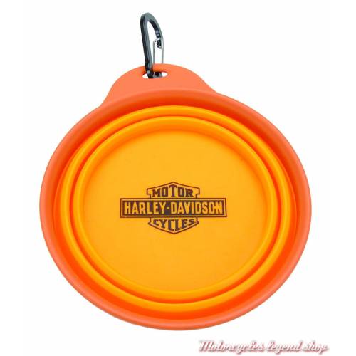 Petite gamelle de voyage Harley-Davidson, silicone, orange, H8509