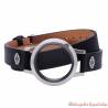 Bracelet cuir Medaillon Harley-Davidson femme