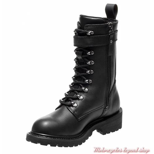 Chaussures Calvert Harley-Davidson femme, à lacets, zippé, Cool system, noir, D86035-2