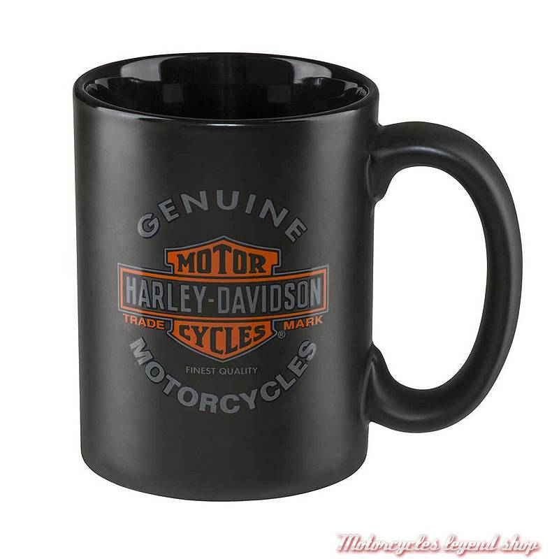 Mug Genuine Motorcycles, 45 cl, noir mat, Harley-Davidson HDX-98606