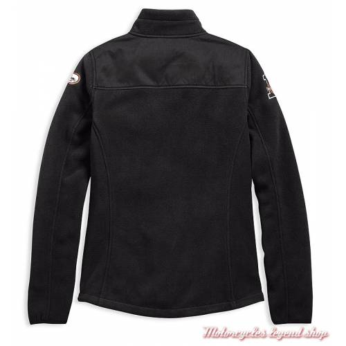 Veste polaire H-D Racing Harley-Davidson femme, zippée, noir, polaire, polyester, dos, 98598-19VW