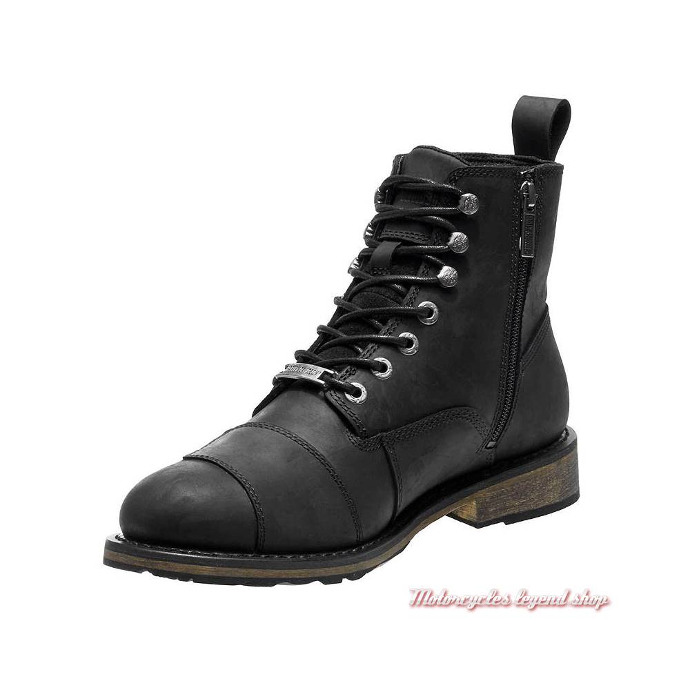 Chaussures Clancy Harley-Davidson homme, cuir noir, waterproof, homologuées, D97044-2