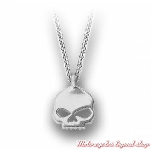 Collier argent Skull Harley-Davidson femme