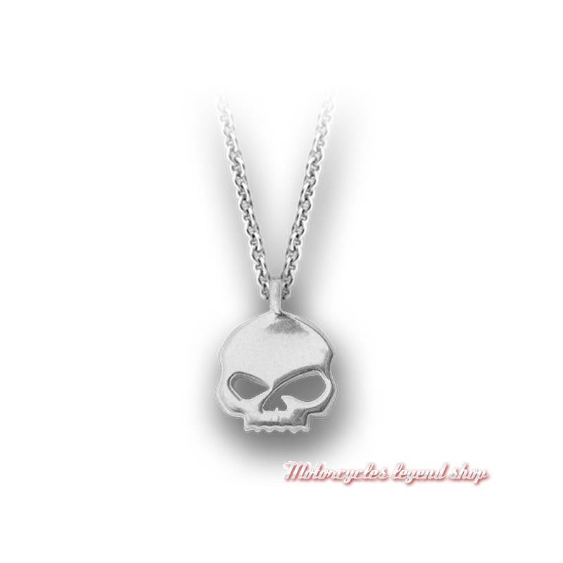 Collier argent Skull Harley-Davidson femme HDN0400