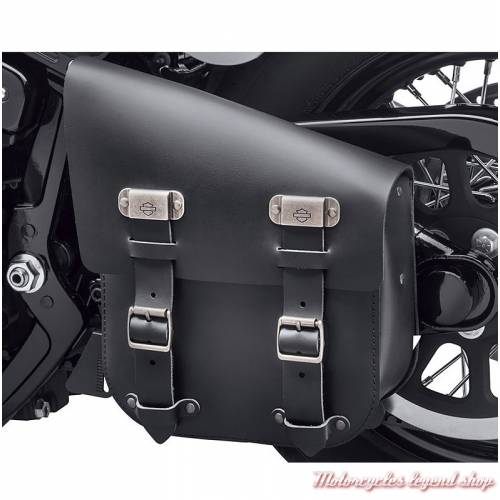 Sac de bras oscillant d&#039;un seul côté, Harley-Davidson, cuir noir, pour Softail, visuel, 90201567