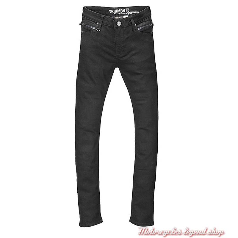 Jeans skinny Riding Triumph femme, noir, homologué, protections, MDJS17120