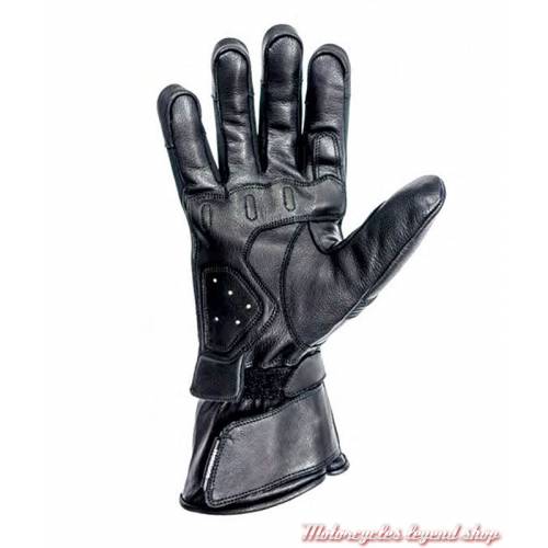 Gants cuir Titanium hiver Helstons homme, manchette, noir, homologués CE, paume