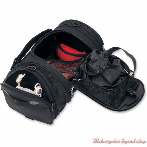 Sac Roll Bag Deluxe Saddlemen, BAG R1300LXE, 24 litres, extensible, tissu noir, simili cuir; ouvert, 3515-0075