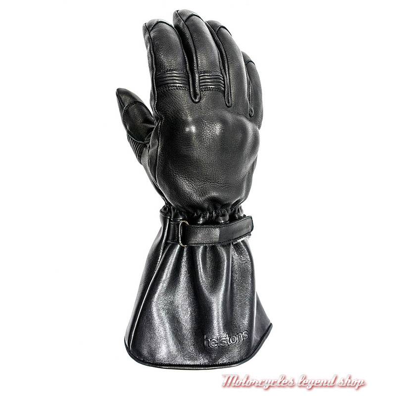 Gants cuir hiver Challenger Helstons homme, noir, manchette, homologué CE