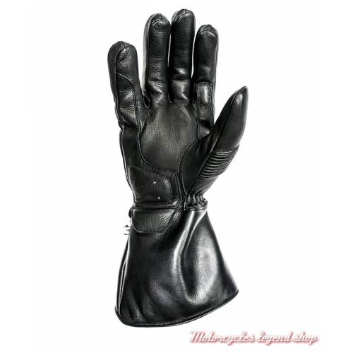 Gants cuir hiver Challenger Helstons homme, noir, manchette, homologué CE, paume