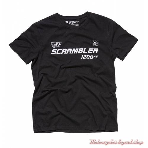 Tee-shirt Bickers Triumph Scrambler homme, manches courtes, noir, coton, MTSA18212