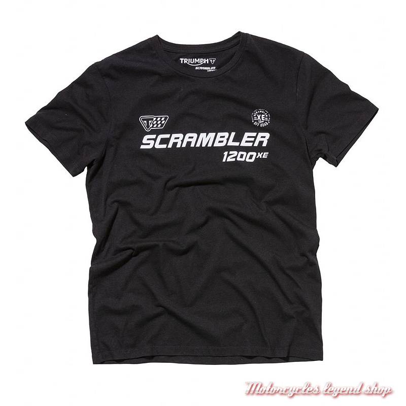 Tee-shirt Bickers Triumph Scrambler homme, manches courtes, noir, coton, MTSA18212