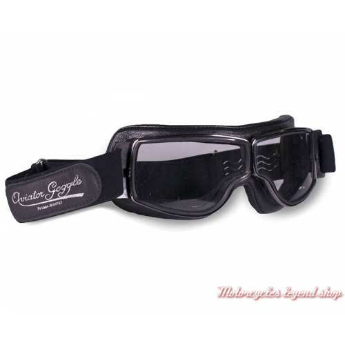 Lunettes "Aviator Goggle" mixte noir, cercle gun, oculaire clair, (photo non contract.) Leon Jeantet T2CHIG 