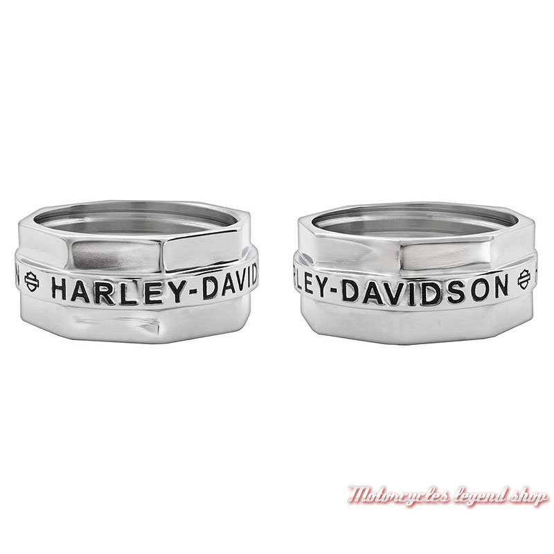 Bague acier écrou Harley-Davidson homme, HSR0018