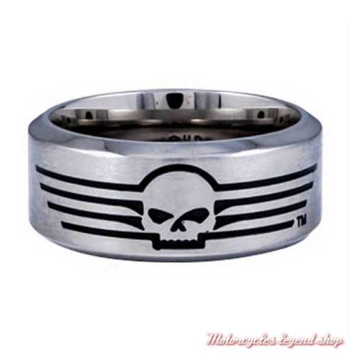 Bague acier Skull Harley-Davidson homme