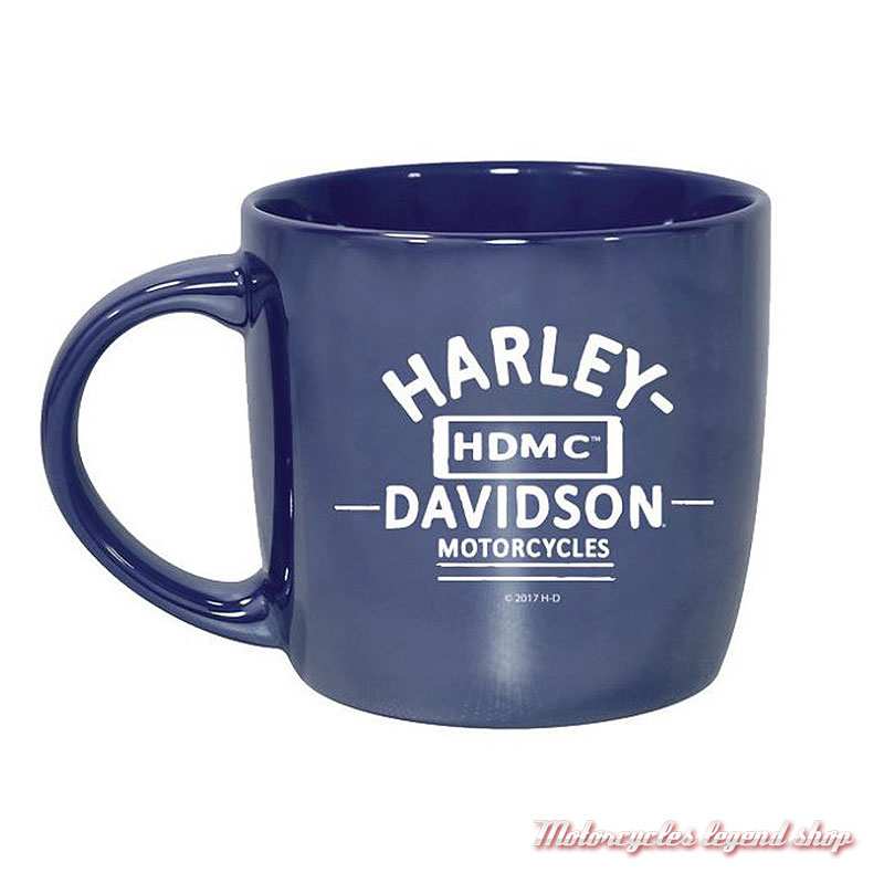 Mug Blue Lustre Harley-Davidson, céramique bleu brillant, 40 cl, 3CLM4925