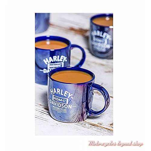 Mug Blue Lustre Harley-Davidson, céramique bleu brillant, 40 cl, visuel, 3CLM4925