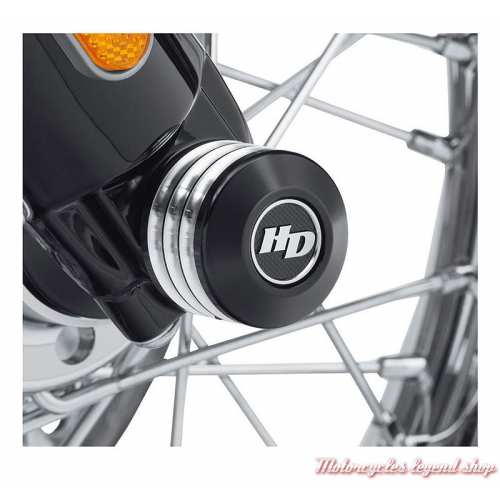 Caches écrous axes de roue avant Defiance Harley-Davidson, noir, visuel, 43000064