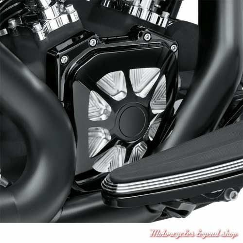 Cache carter de distribution Burst Harley-Davidson, noir, alu, visuel, 25700249