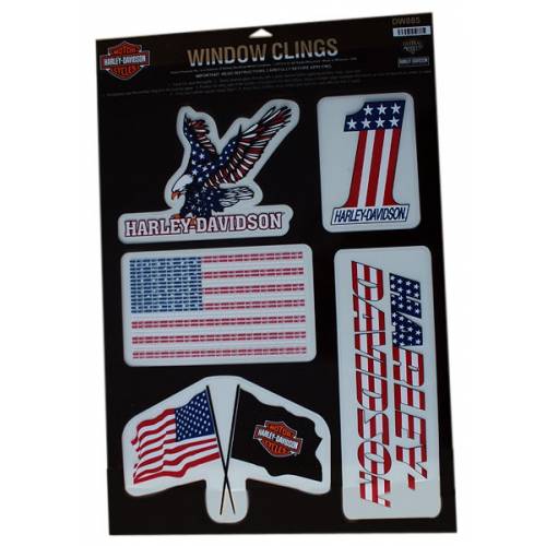 5 stickers H-D Patriot, de vitre, thème US, Harley-Davidson DW885