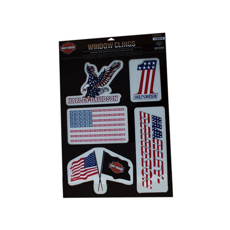 5 stickers H-D Patriot, de vitre, thème US, Harley-Davidson DW885