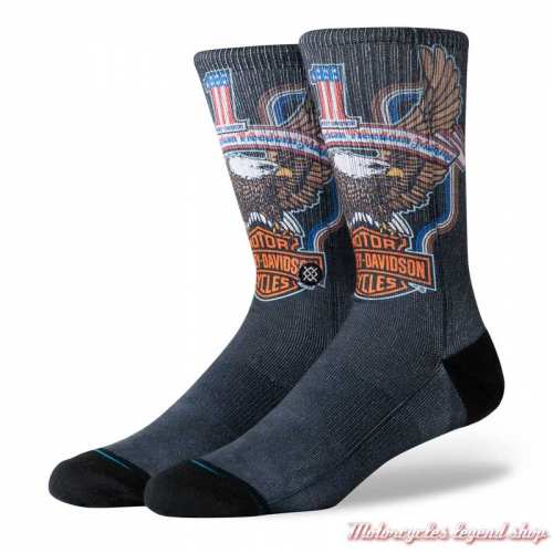Chaussettes American Pride Harley-Davidson unisexe, noir, aigle, U556C19HAA
