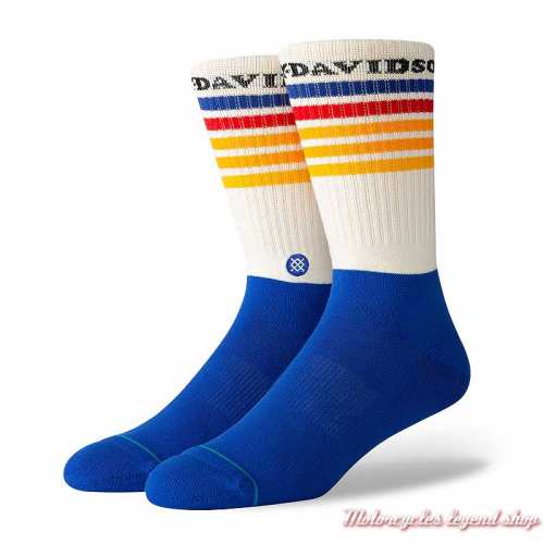 Chaussettes Golden Days Harley-Davidson, unisexe, bleu, blanc, jaune, U556C19HAD 