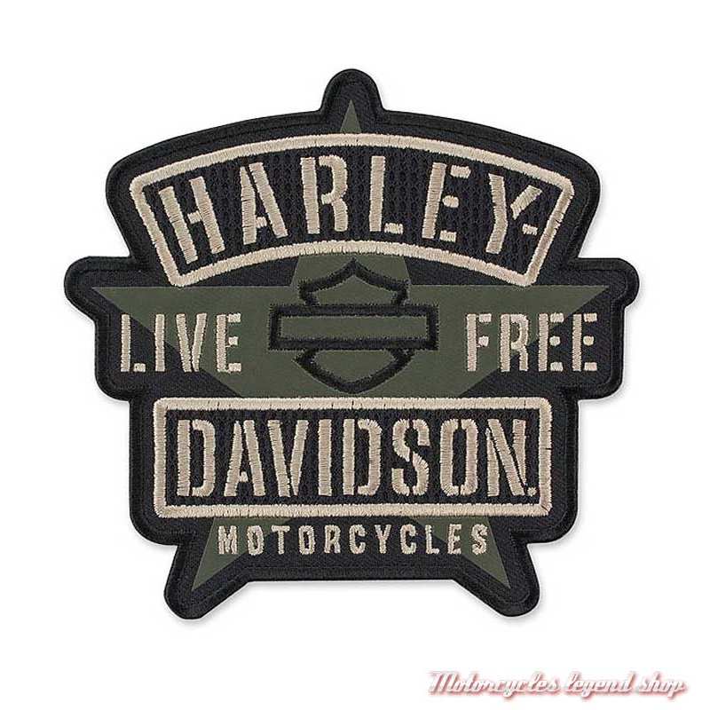 Patch Resolute Harley-Davidson, étoile militaire, kaki, noir, 8011833