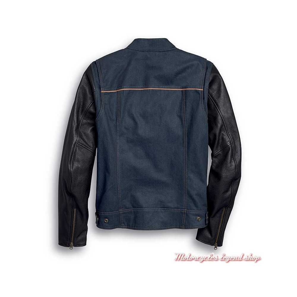 Veste Arterial Denim Harley-Davidson homme, jean cordura, cuir, homologué CE, dos, 98122-20EM
