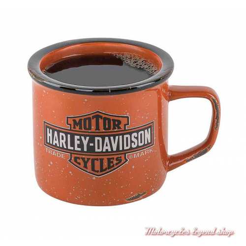 Mug Trademark Campfire Harley-Davidson, 40 cl, grès, orange vieilli, HDX-98620