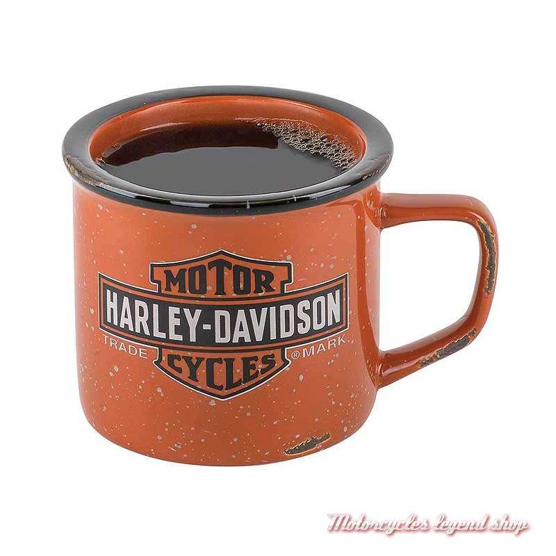 Mug Trademark Campfire Harley-Davidson, 40 cl, grès, orange vieilli, HDX-98620