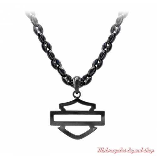 Collier acier Bar & Shield black Harley-Davidson homme