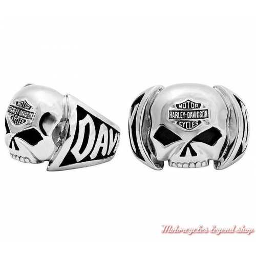 Bague acier Skull Harley-Davidson homme