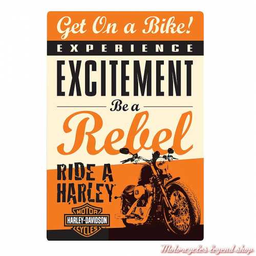 Plaque métal Get on a Bike Harley-Davidson