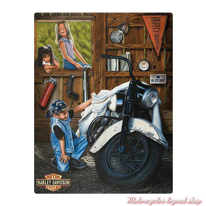Plaque métal Curious Kids Harley-Davidson, Ande Rooney 2010901