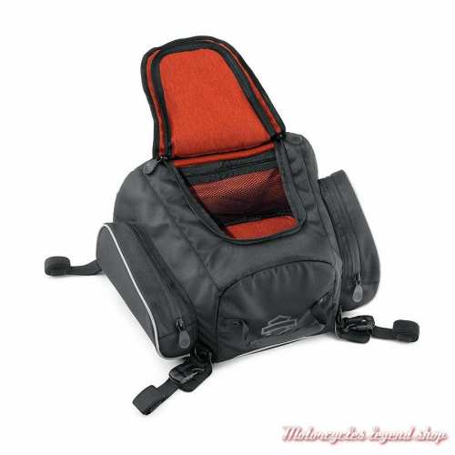 Sacoche arrière Premium Onyx Harley-Davidson, polyester noir, intérieur, 93300106