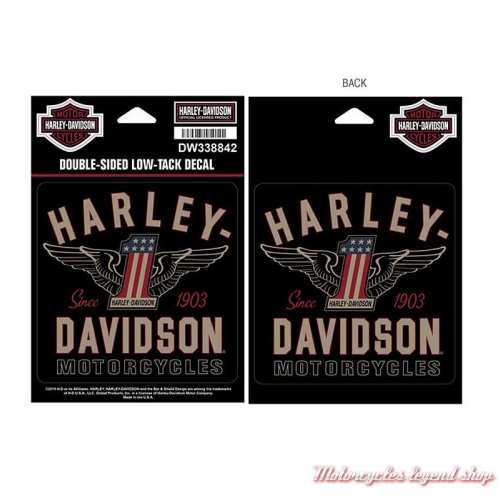 Stickers de vitre One U.S ailé Harley-Davidson