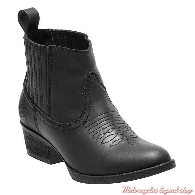 Bottines Curwood femme Harley-Davidson, cuir noir, style santiag, D84313