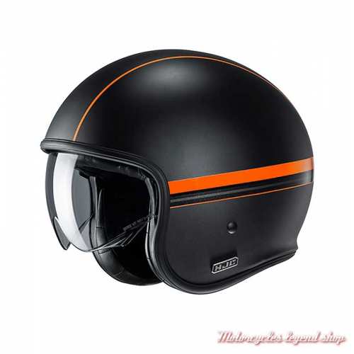 Casque Jet V30 Equinox MC7SF HJC, noir mat, orange, écran solaire intégré, 167677