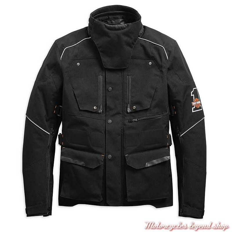 Veste 3/4 Baraboo Harley-Davidson homme, textile noir, homologué CE, 98285-19EM